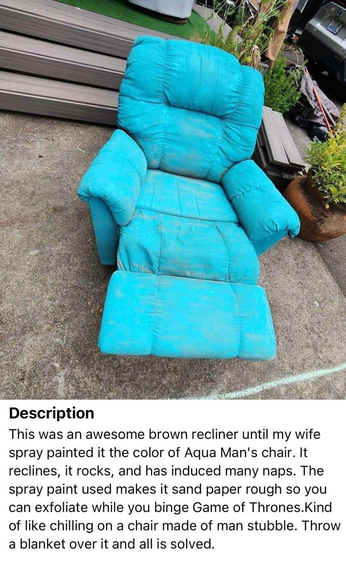 Don’t Like The Chair Color? Spray Paint It! What Could Go Wrong?