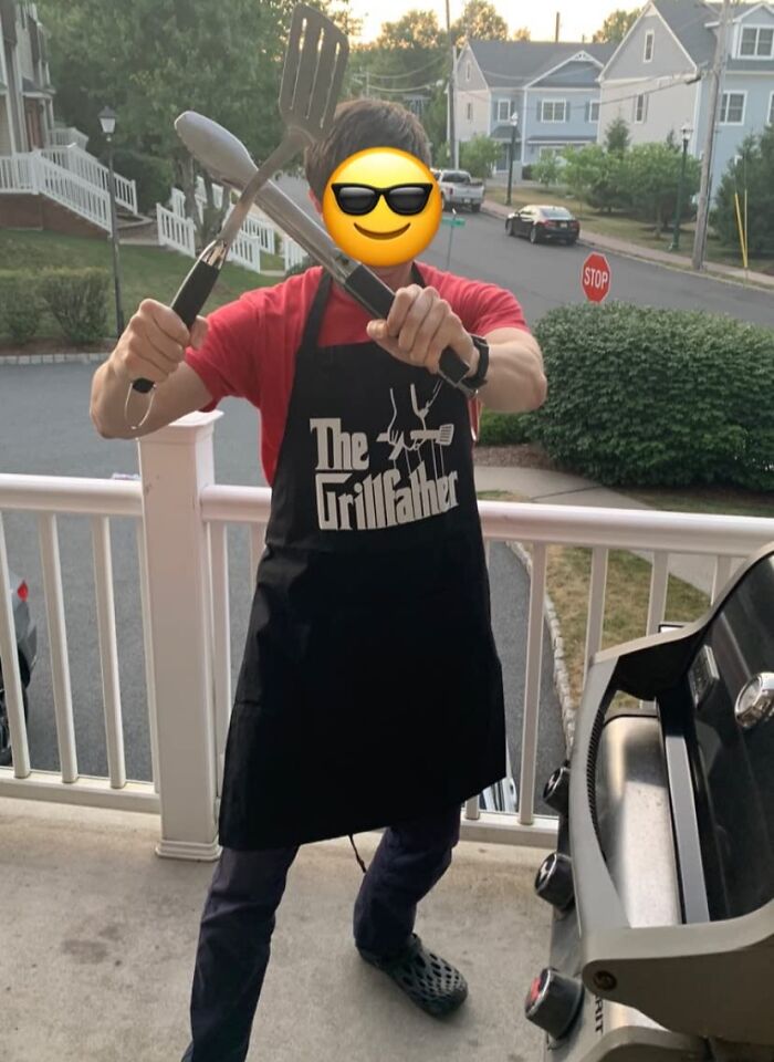 "The Grillfather" Apron: Dad’s BBQ Don Costume
