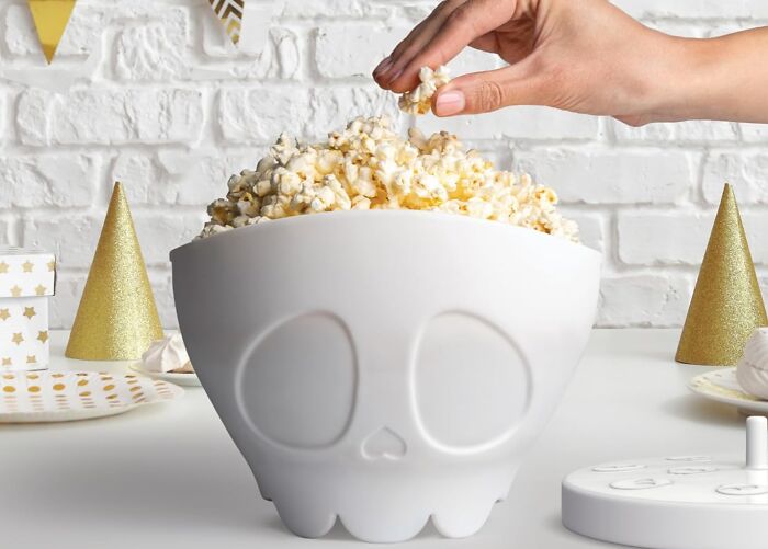 Skull Shaped Microwave Popcorn Bowl: Because Normal Bowls Are Boring