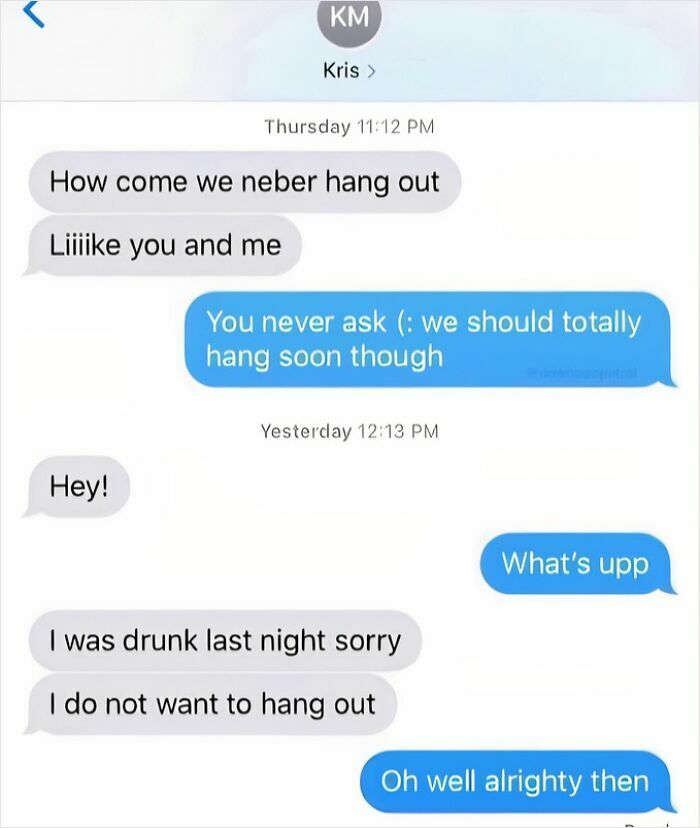 Sad Hang Out Texts: The Conversation That Could’ve Been a Movie Plot