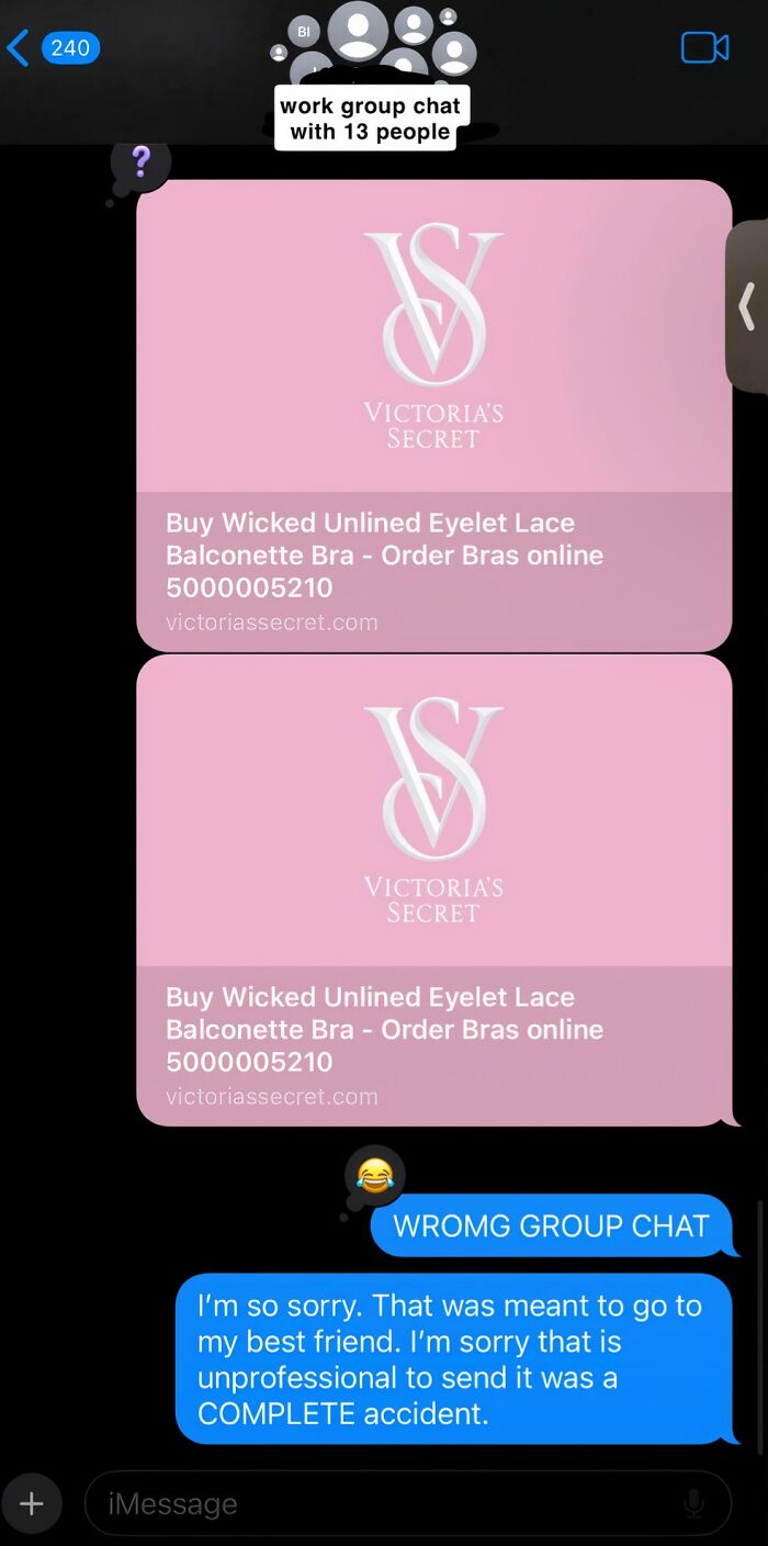Oops! Accidentally Sent Bra Links to Work Group Chat—Embarrassing Times 10