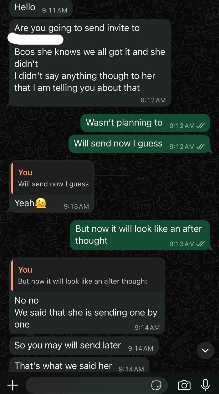 Accidentally Texting Someone You're Not Inviting? Level: Ouch