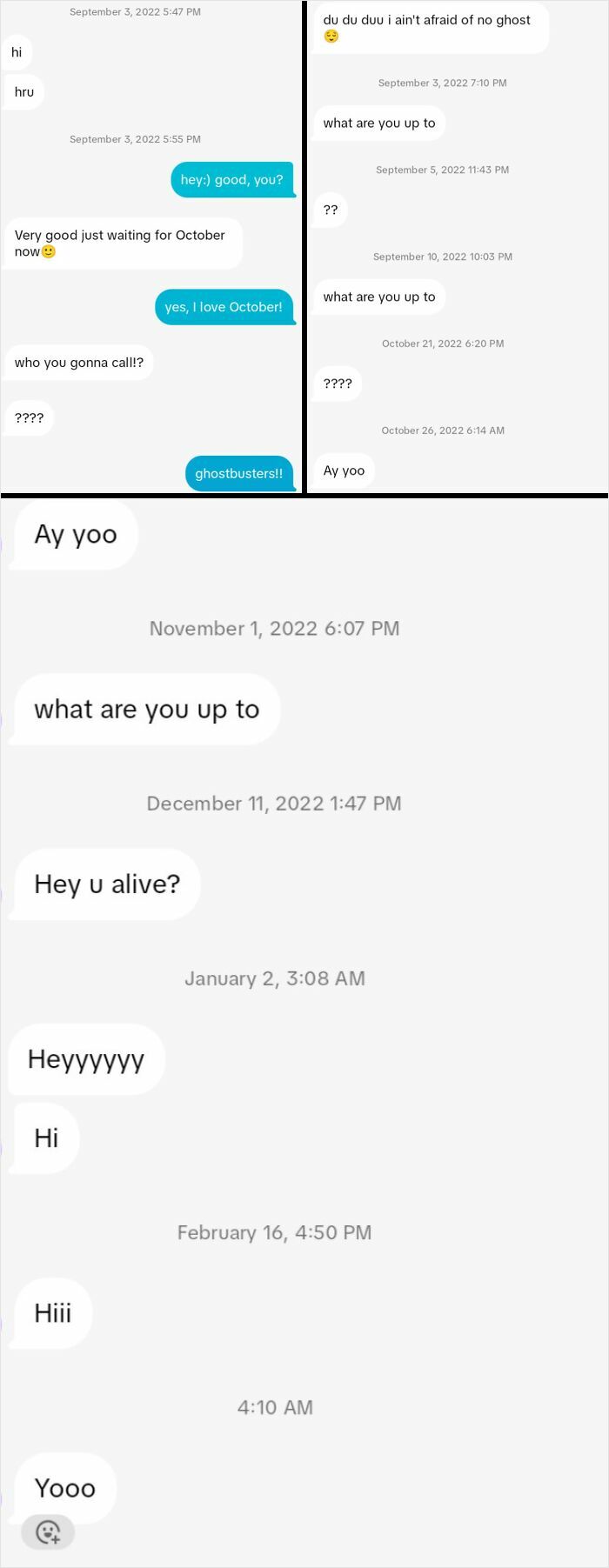 Texts from the Persistent Guy... For a Whole Year!