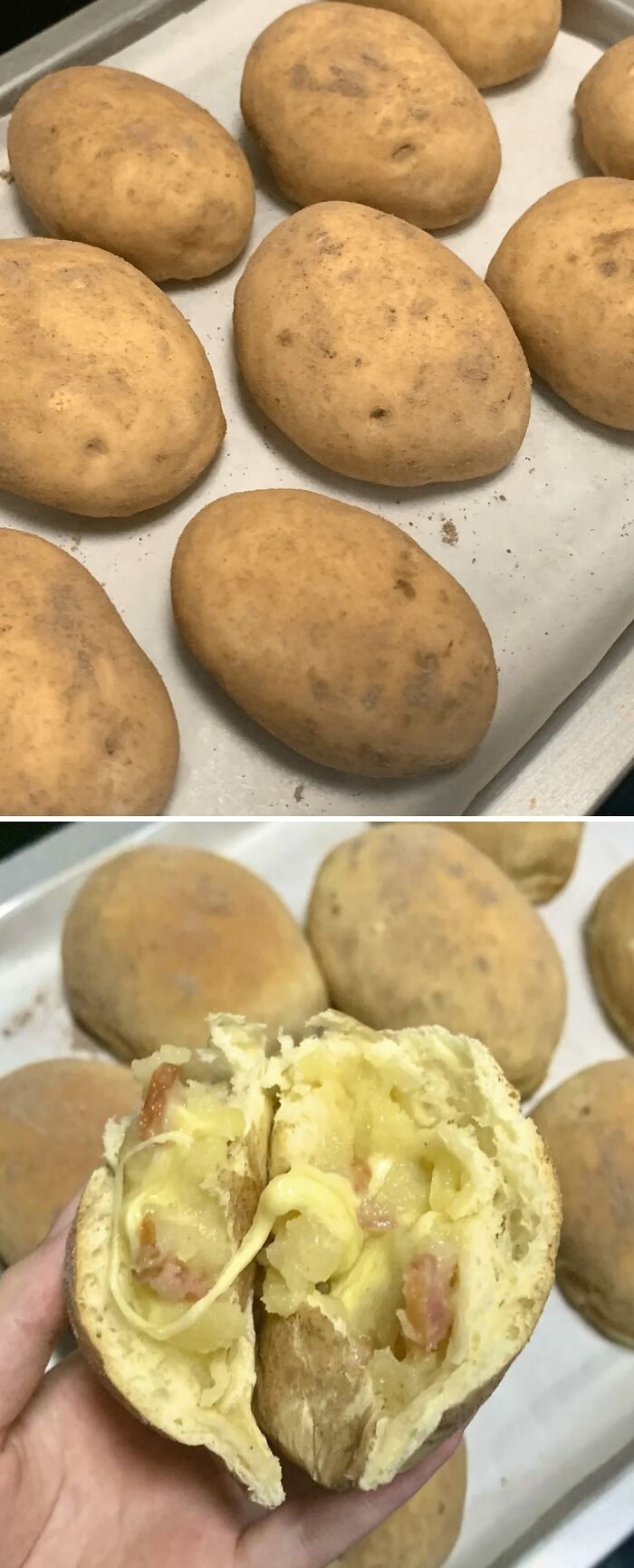Fluffy Potato Bread Meets Cheesy Bacon Mashed Potato Filling!