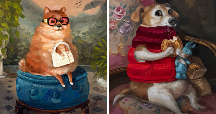 31 Quirky Animal Portraits That Totally Make Pets Look Like Little Royal Weirdos