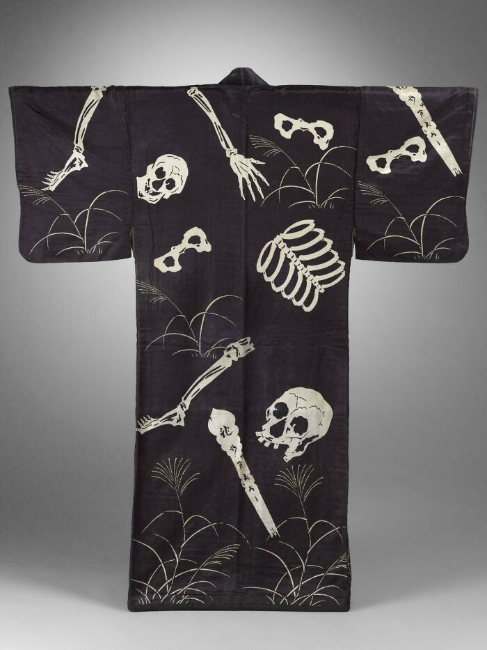 Japanese Kimono With Skeletons—Going Full Spooky (1840-1860)