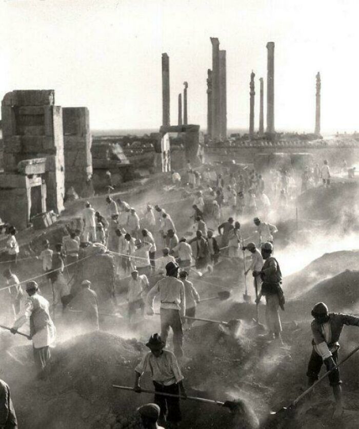 Persepolis Dig Team Showing Off Their Classic Winter Work Clothes (1930)