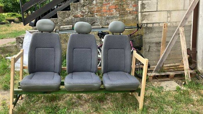 My Dad Just Finished Our "New" Couch. It’s... Something