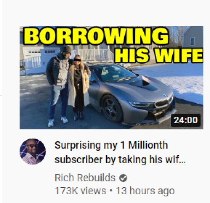 Rich Rebuild: Stealing Someone’s Wife. Yep, Madlad Style