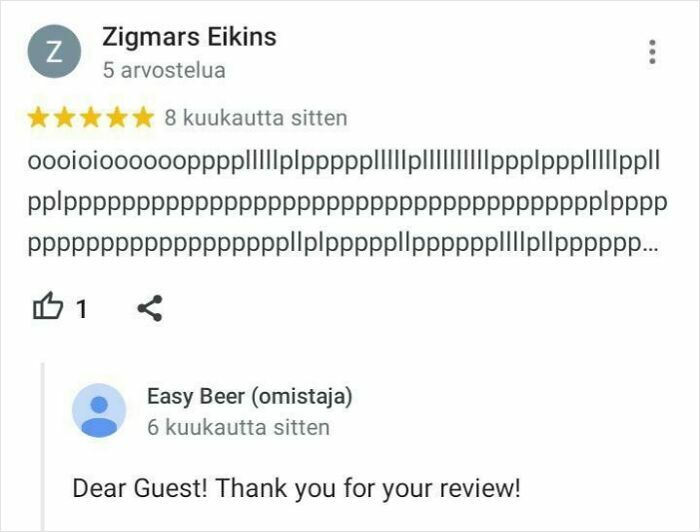 Thank You For Your... Very Unique Review!