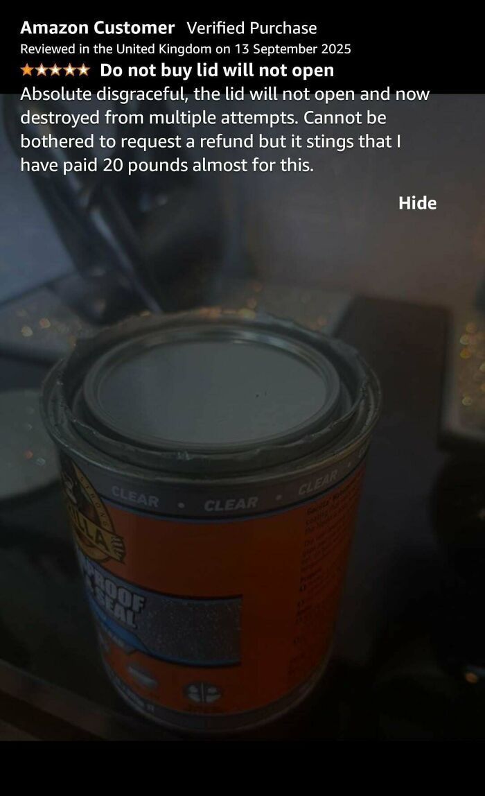 Absolute Disgrace—The Lid Won’t Open!