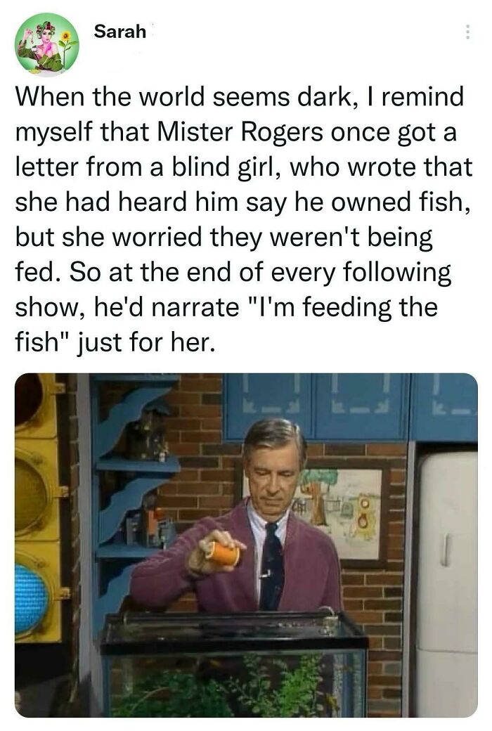 Mr. Rogers Feeding Fish and Feeding Hearts