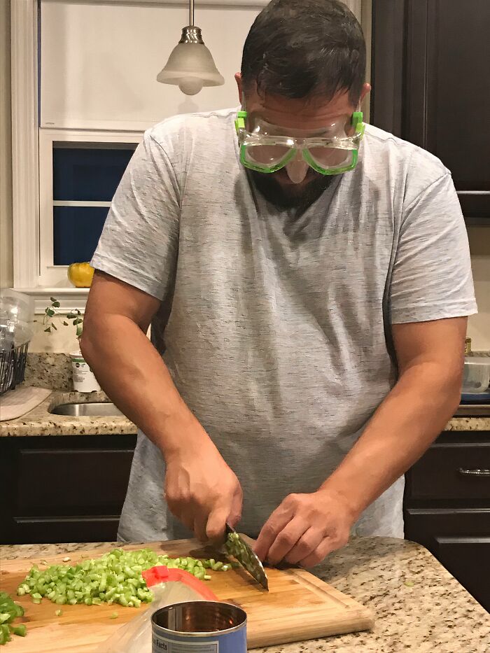 Dad’s Ultimate Onion-Chopping Protection Plan
