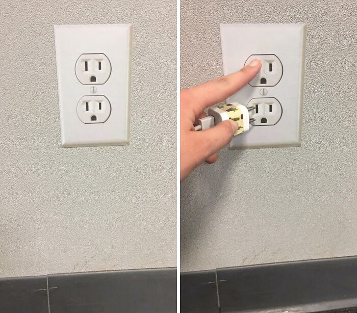 Thrilled to Find an Outlet—Oh, Wait It's Just a Sticker