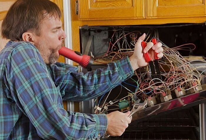 Electrician Having a Bit Too Much Fun