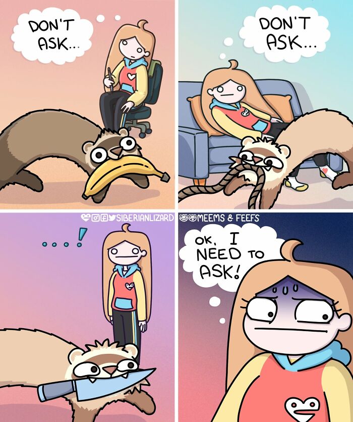 Let's Dive Into 63 Hilarious Comics That Totally Nail The Ferret Life