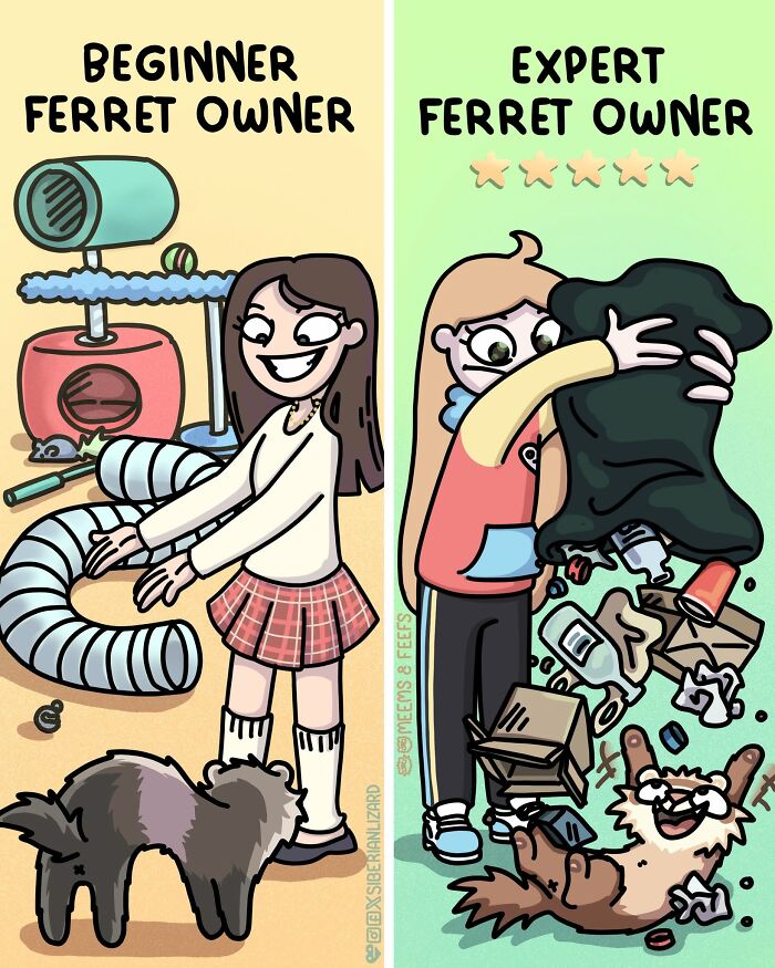 Let's Dive Into 63 Hilarious Comics That Totally Nail The Ferret Life