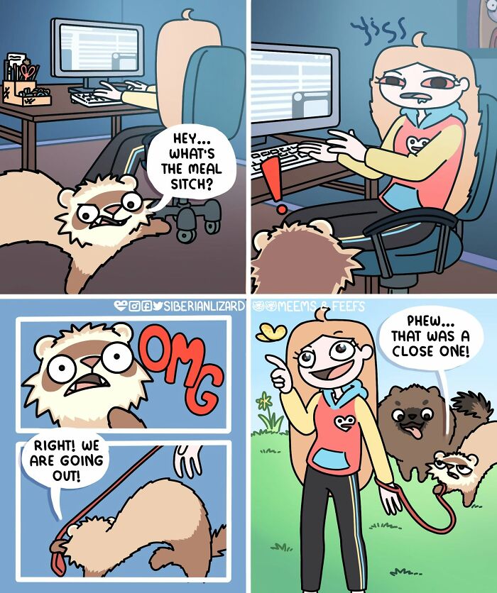 Let's Dive Into 63 Hilarious Comics That Totally Nail The Ferret Life