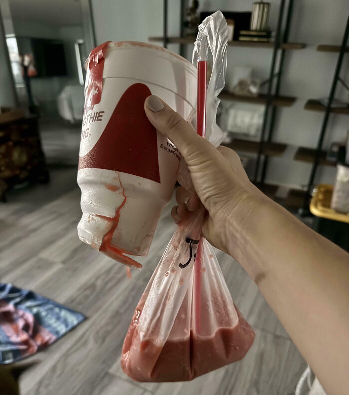Smoothie Order? More Like Sloppy Splash Art