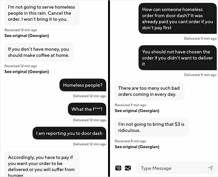 Wife Got a Rude Text From The Uber Eats Driver. Talk About Nerve!