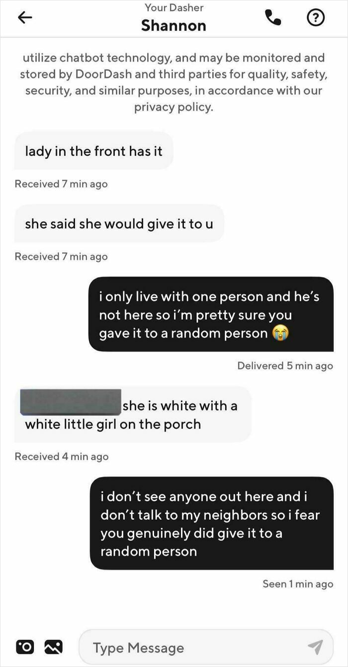 Dasher Gives My Food to the Wrong House, Then Denies a Refund