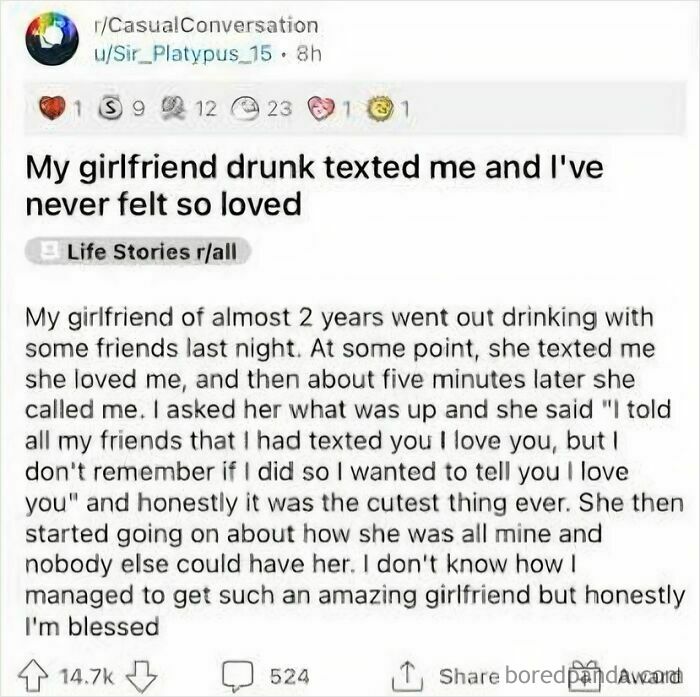"Drunk Words Are Sober Thoughts, And My Heart’s Overflowing"