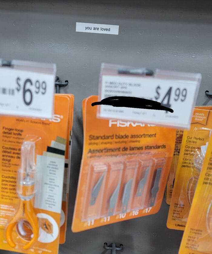 This Sign Above The Craftstore Blades Is Genius