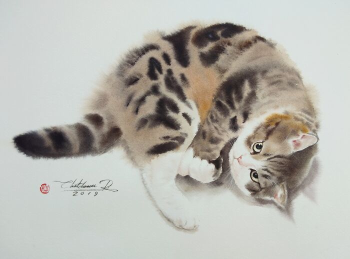 Furry Watercolor Magic: Cats That Will Steal Your Heart (45 Pics)