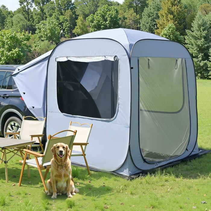 Turn Your Car’s Trunk Into A Cozy Campsite Instantly With This Tailgate SUV Tent