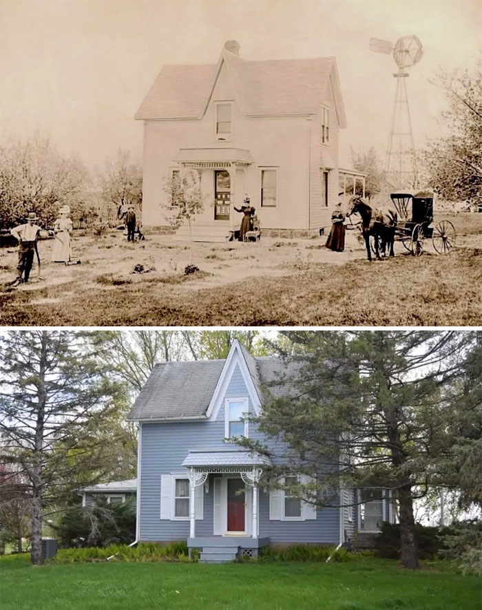 Our Family Farm Circa 1900 vs 2000 — Same Window, Different Century