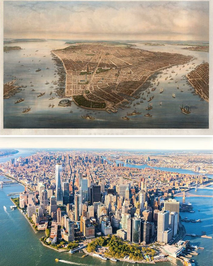 Manhattan: 1851 vs. Today — Talk About Glow-Up!
