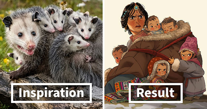 Wait, She Turned Animals And Places Into People! Check Out These 22 Quirky Drawings