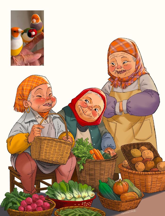 Wait, She Turned Animals And Places Into People! Check Out These 22 Quirky Drawings
