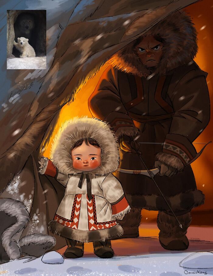 Wait, She Turned Animals And Places Into People! Check Out These 22 Quirky Drawings