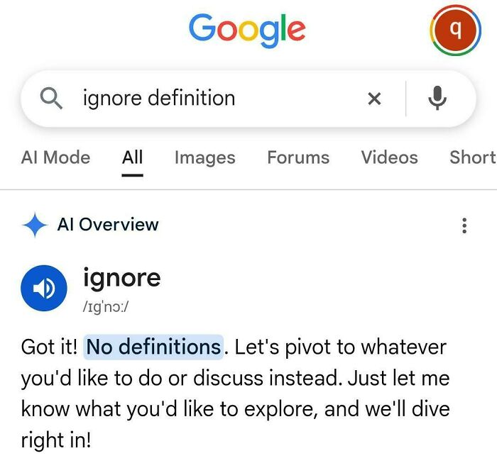 Ignore Definition? AI Says Yes!
