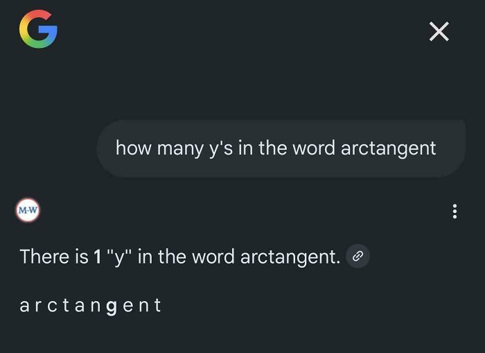 How Many Y’s Are in Arctangent? AI’s Guess