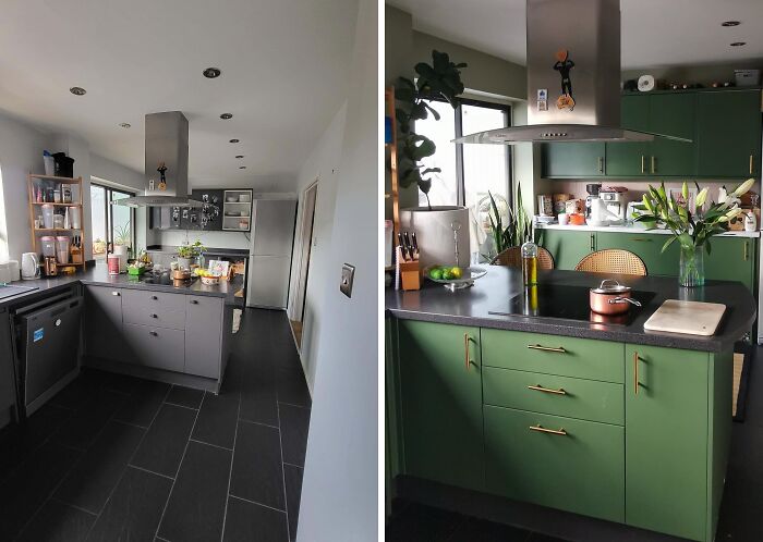 Kicked Grey to Green: Kitchen Makeover Magic
