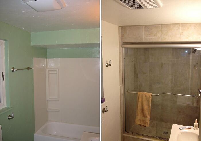 Bathroom Shower Makeover, Team Effort (Mostly Uncle!)
