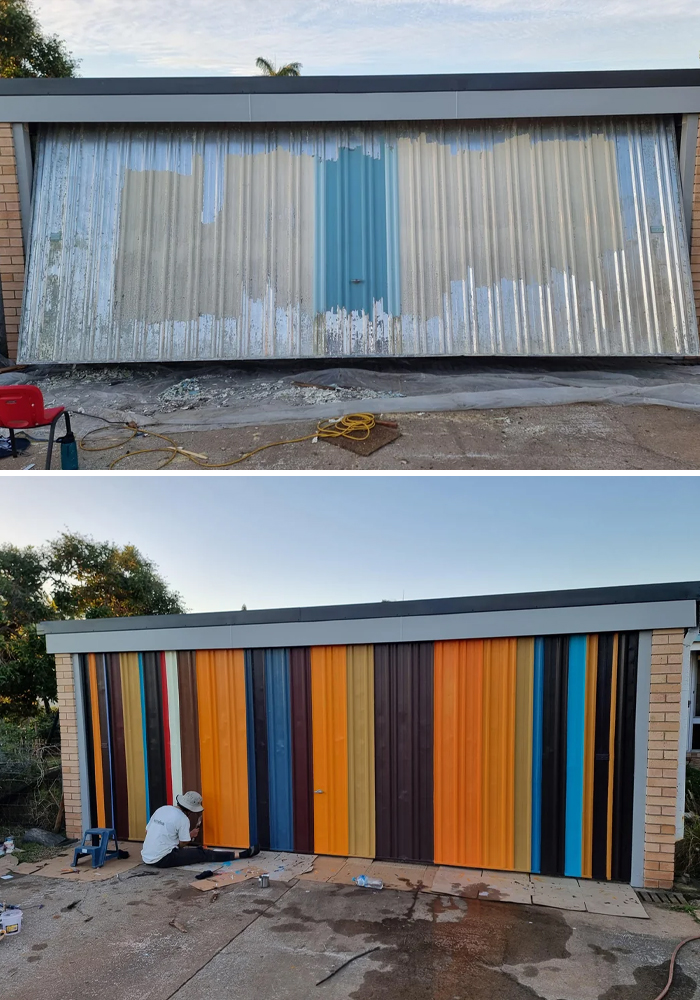 Garage Door Glow-Up for Mid-Century Vibes – What Do You Think?