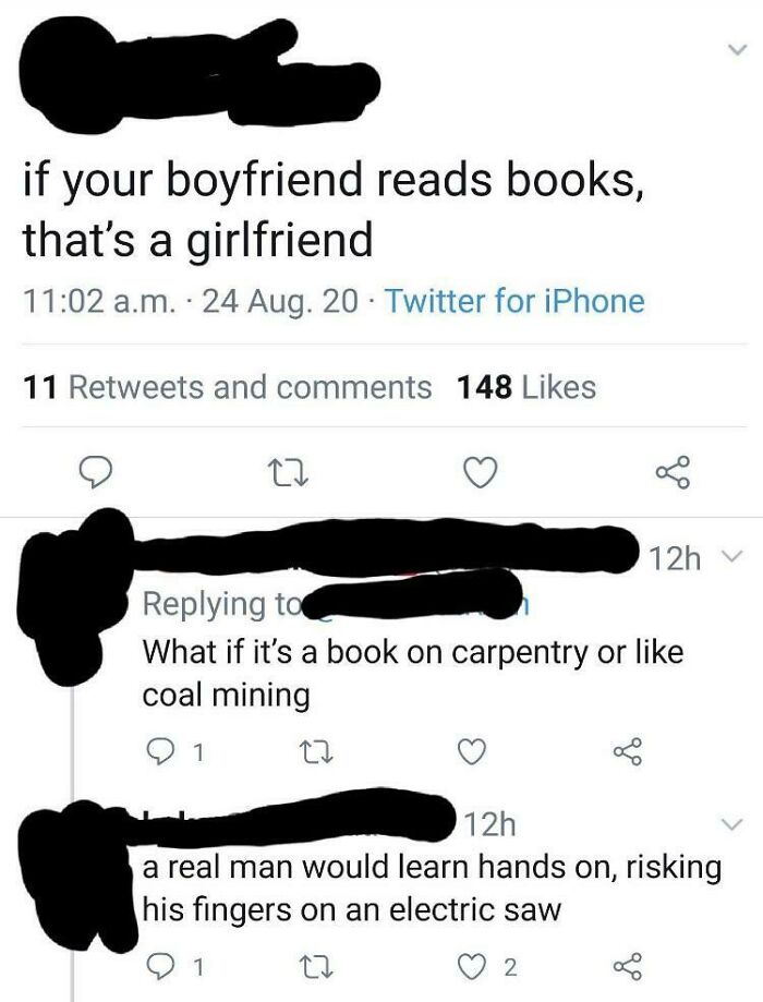 Books? Nope, Too Bookish for Real Men.