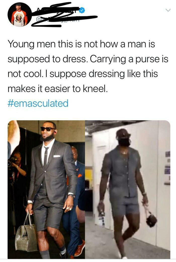 ‘Emasculated’ for Carrying a Bag? Classic.