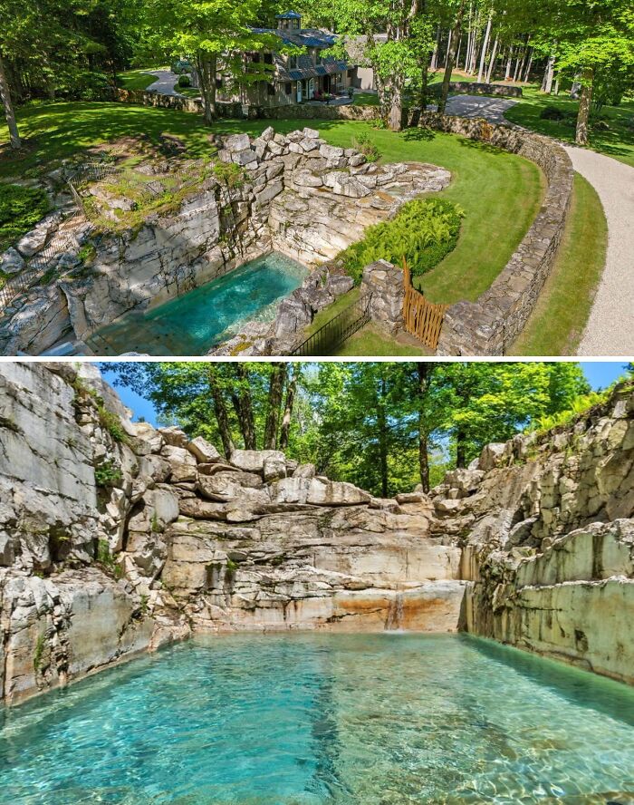 Massachusetts Home featuring a Quarry Pool (Yes, a Real One!)