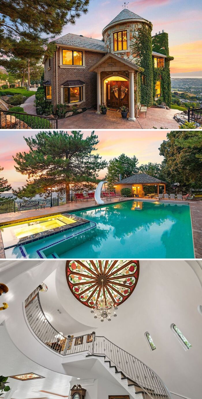 Fancy a $3.39M French Chateau in Utah with a Turret and Stained Glass Ceiling?