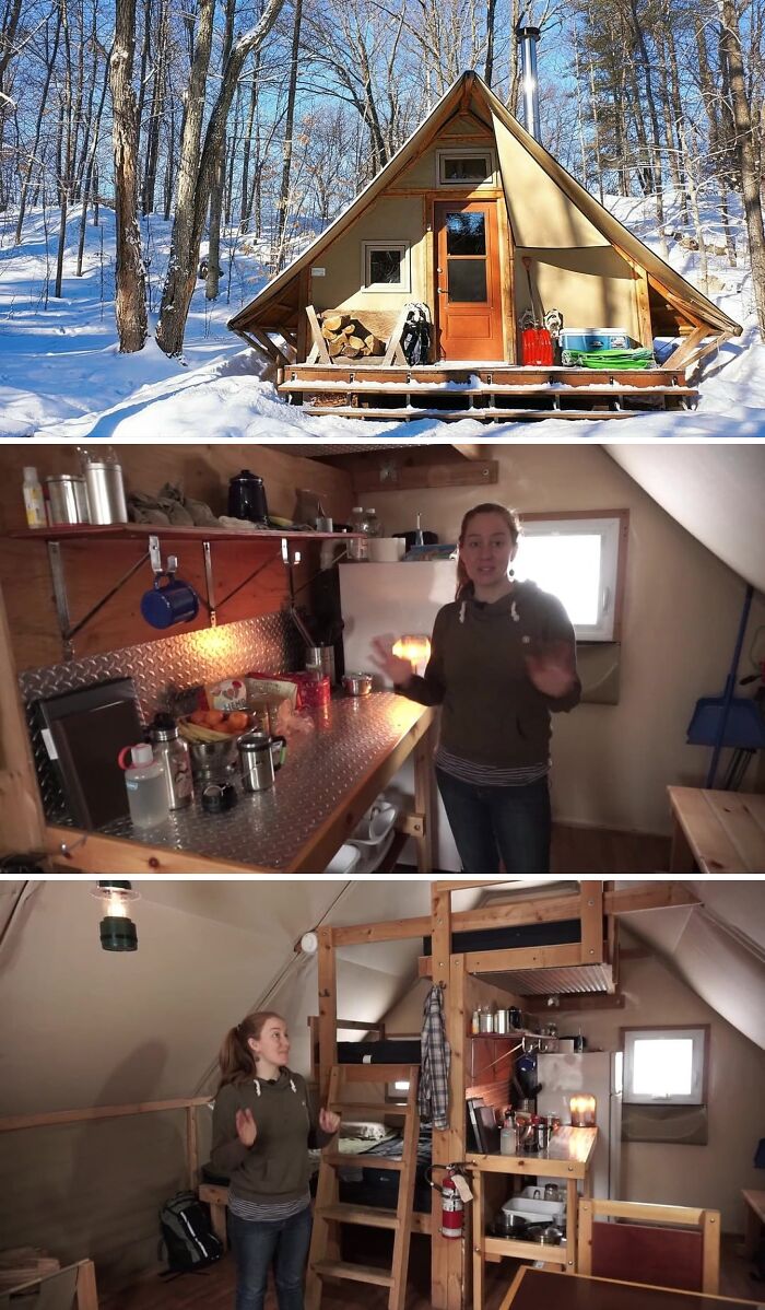 She Lives Year-Round in a Canvas Tent