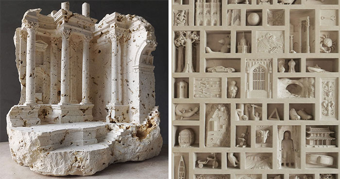 Wait, Someone Actually Carved These Tiny Ancient Architectural Worlds Inside Stone?!