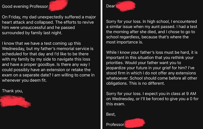 Professor Won't Cut Me Slack For My Dad’s Funeral. Yeah, Really.