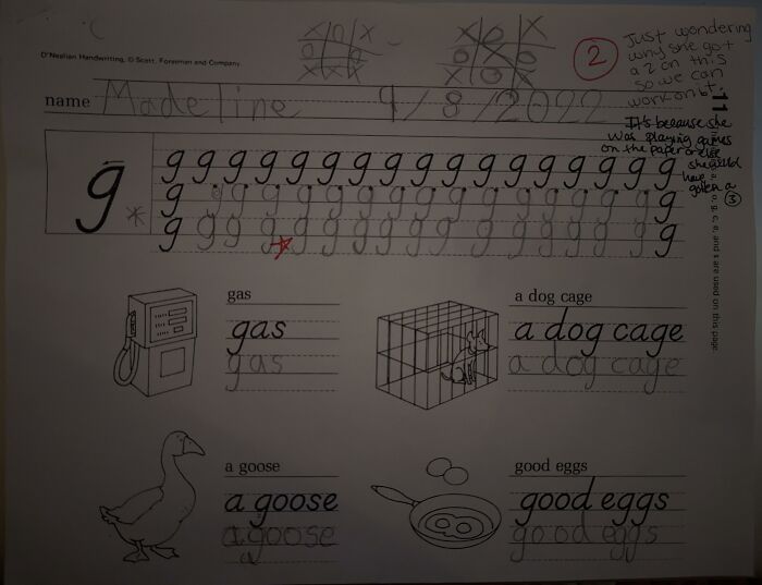 Teacher Knows My Daughter Has ADHD, Yet Marks Her Down For Playing Tic-Tac-Toe