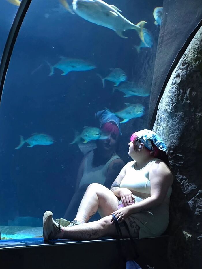 A stranger snapped me at the aquarium and yeah... I actually teared up