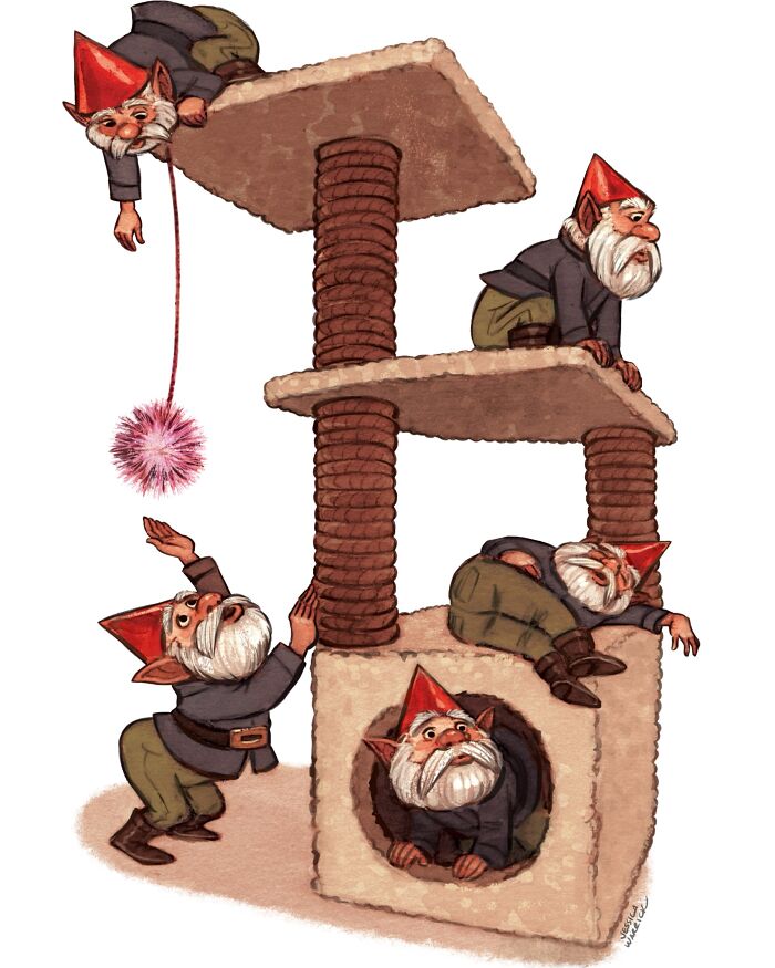 Frisky Gnomes Causing Mischief (Because Why Not?)