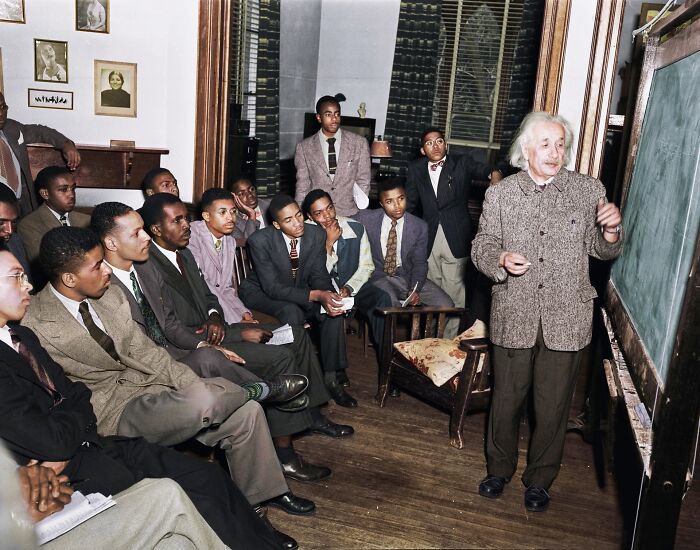 Albert Einstein Teaching at Lincoln University (America's First Black University), 1946